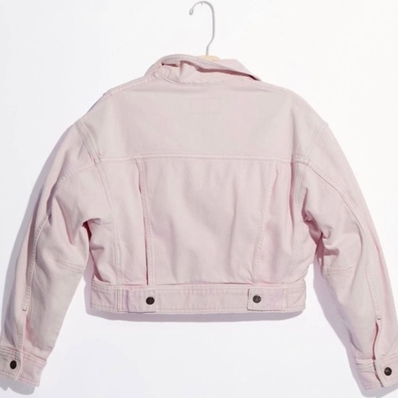 FREE PEOPLE — STAR CROSSED BOXY DENIM JACKET, LIGHT PINK SORBET, SIZE US XS - Picture 10 of 12